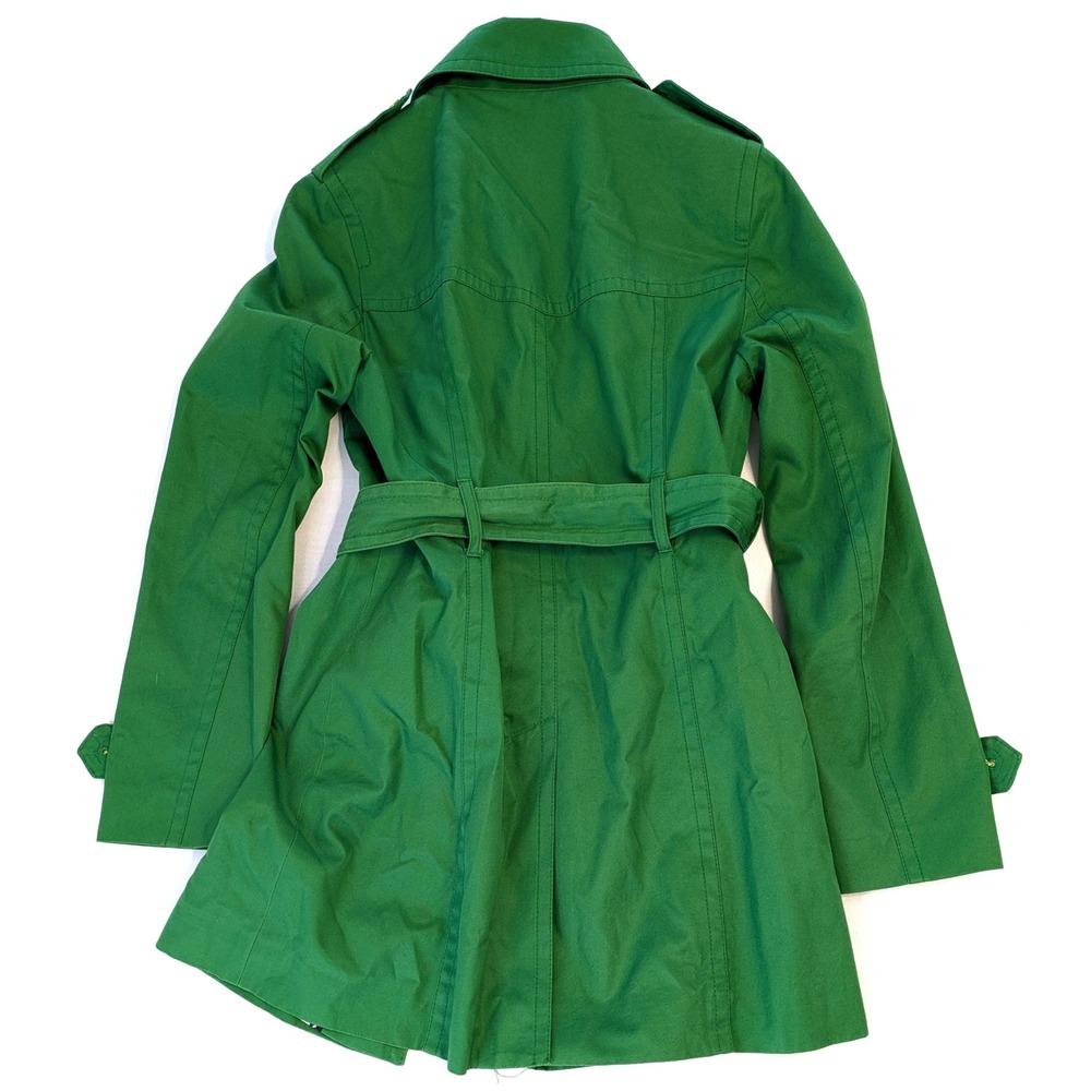 Banana Republic Green Cotton Belted Trench Coat Jacket Small RN 54023 CA 17897 - Picture 2 of 5